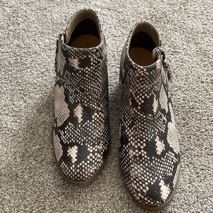 Snake print boots